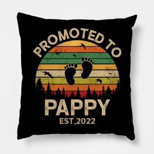Promoted To Pappy Est 2022 Pregnancy Announcement Vintage Pillow