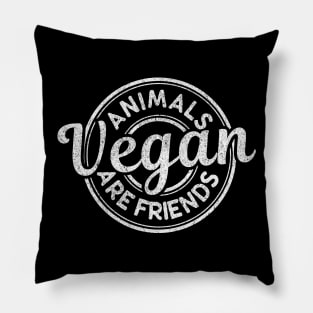 Animals Are Friends Vegan Pride Pillow