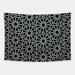 Black and Grey  Star Moroccan Star Pattern Tapestry