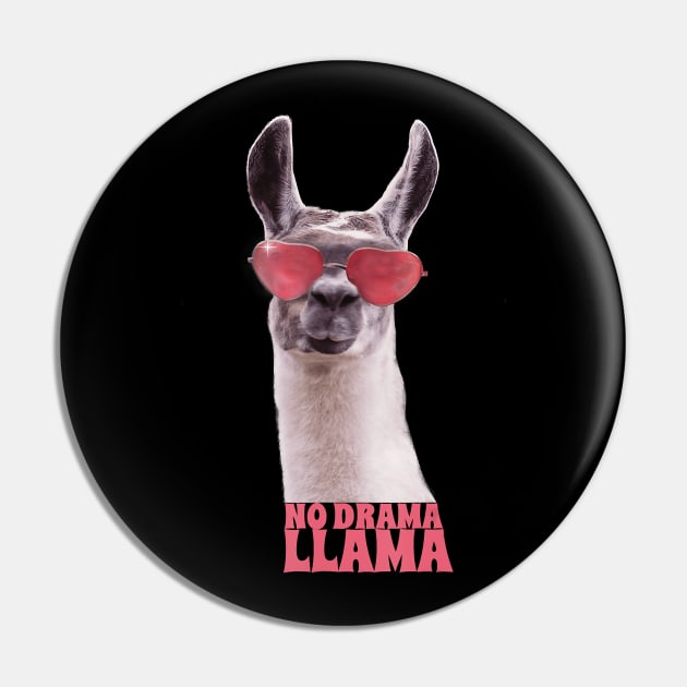 Funny Llama - Llama With Glasses - No Drama Llama Pin by JaydeMargulies