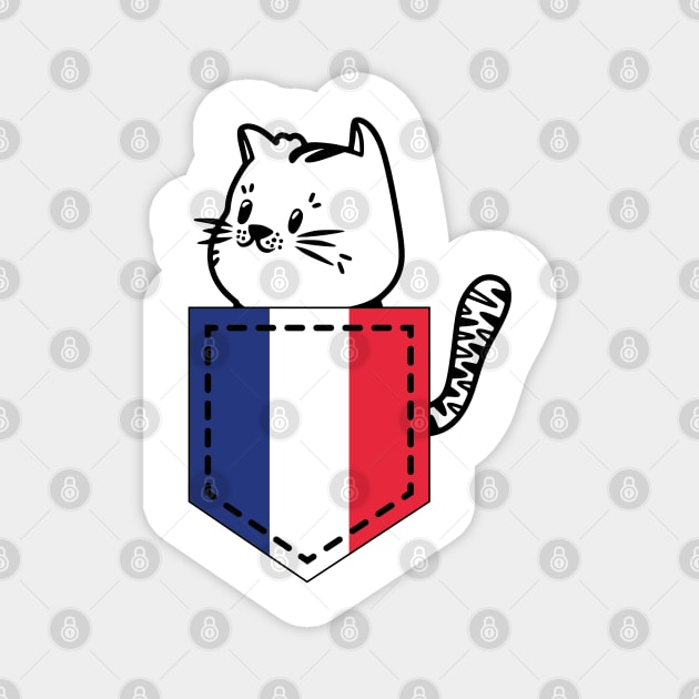 Patriotic Pocket Pussy - Cat Lover -  French Patriot Magnet by PosterpartyCo