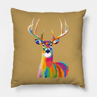 Deer Wpap Pop Art Pillow