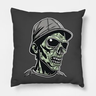 Zombie dude guy Halloween chill design Pillow