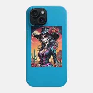 Vaquera - Dia De Los Muertos- Cowgirl Phone Case