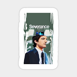 severance series Adam Scott and Britt Lower fan works graphic design by ironpalette Magnet