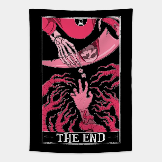 The End Tarot (dark shirt) Tapestry by Rusty Quill