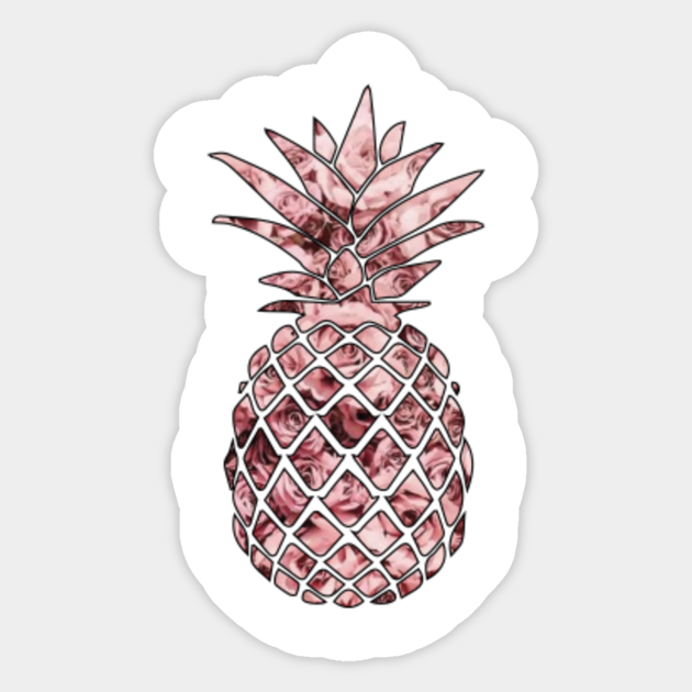 Floral Rose Gold Pineapple Cute Gift Idea Pineapple Sticker Teepublic