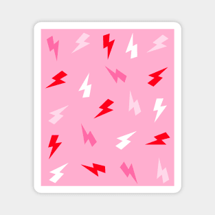 Red and Pinks Lightning Bolts Pattern Magnet