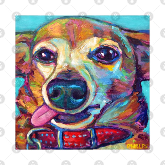 Junior the Chiweenie by artist Robert Phelps by RobertPhelpsArt