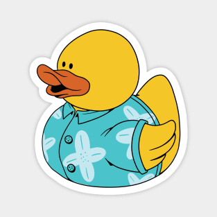 Cute Rubber Ducky Wearing a Hawaiian Shirt Magnet