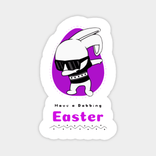 Dabbing Easter Bunny Magnet