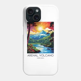 A Pop Art Travel Print of the Arenal Volcano - Costa Rica Phone Case