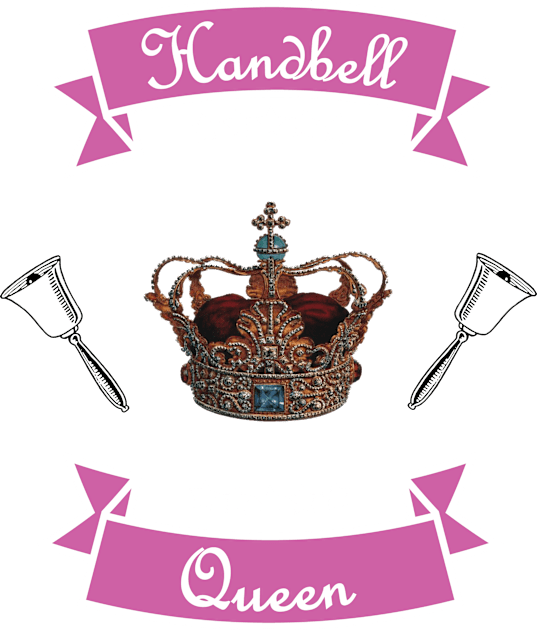 Handbell Queen Pink on Blue Kids T-Shirt by SubtleSplit