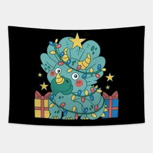 Prehistoric Holiday Cheer Tapestry