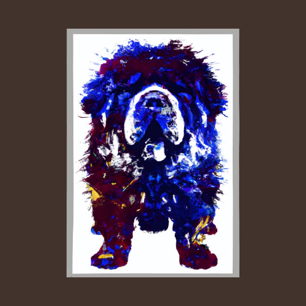 Fluffy Tibetan Mastiff Dog Khyi Print Poster Art by Furrban