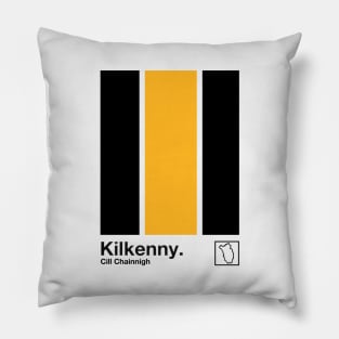 County Kilkenny / Original Retro Style Minimalist Poster Design Pillow