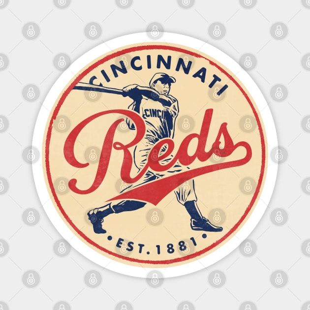 Throwback Cincinnati Reds 1 by Buck Tee Magnet by Buck Tee