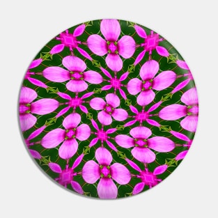 Bright Pink Flower Pattern Pin