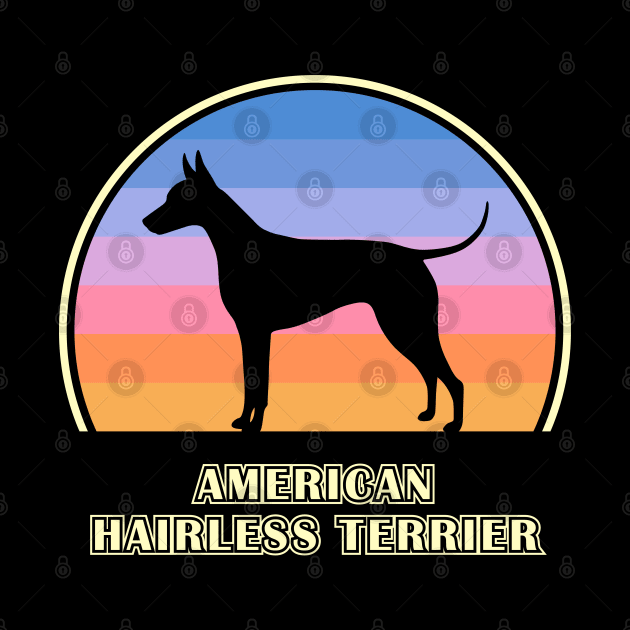 American Hairless Terrier Vintage Sunset Dog by millersye