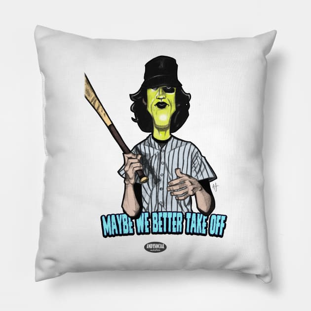 Baseball Fury Pillow by AndysocialIndustries