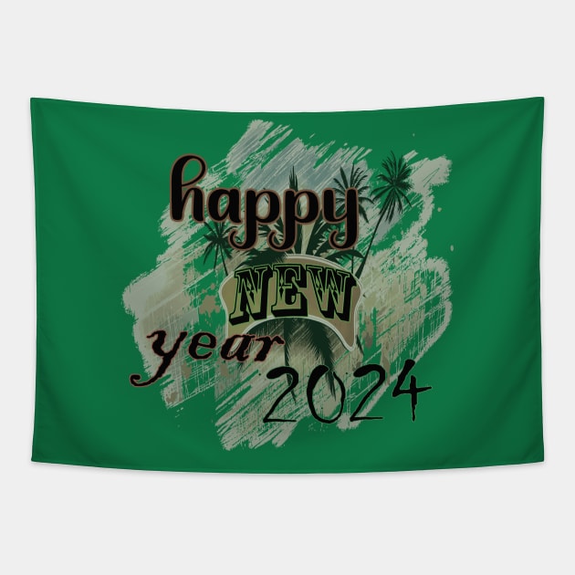 happy new year 2024 t shirts Tapestry by RASCREATION 