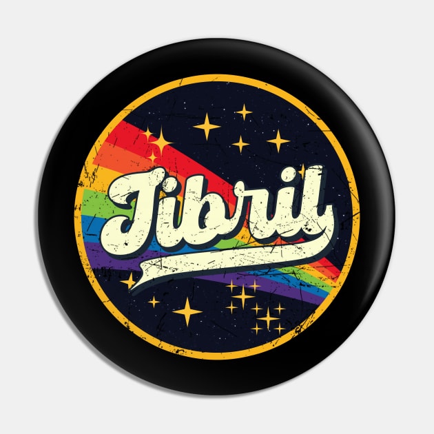 Jibril // Rainbow In Space Vintage Grunge-Style Pin by LMW Art