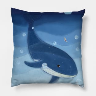 Cartoon Whale In The Sea Pillow