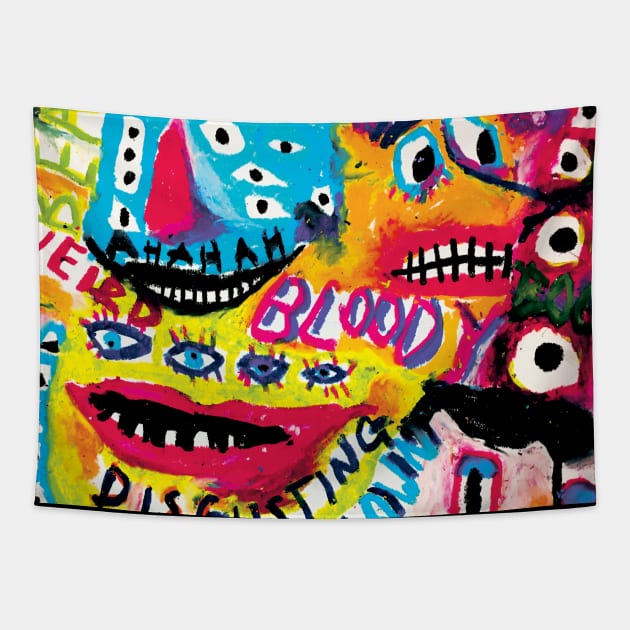 Creepy Monsters Tapestry by saif