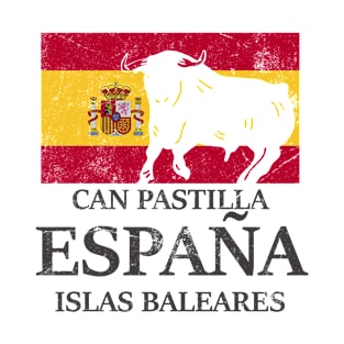 Spanien Can Pastilla Urlaub Stier Flagge T-Shirt