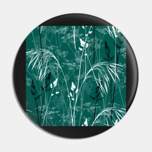 Wild grasses - dark green Pin