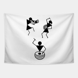 Warli Art musicians Tapestry