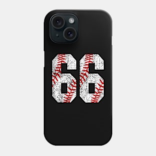 Vintage #66 Baseball Laces Baseball Mom Jersey Love Baseball Phone Case