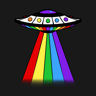 Retro Rainbow Pride UFO T-Shirt