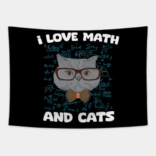 I Love Math And Cats Tapestry
