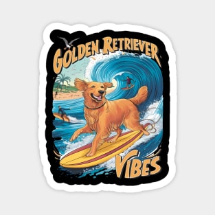 Golden Retriever Surfing Paradise Magnet