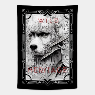 Dog Pet Wild Nature Illustration Line Epic Illustration Line Art Tapestry