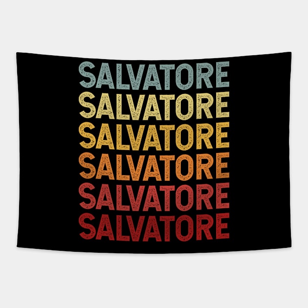 Salvatore Name Vintage Retro Gift Named Salvatore Tapestry by CoolDesignsDz