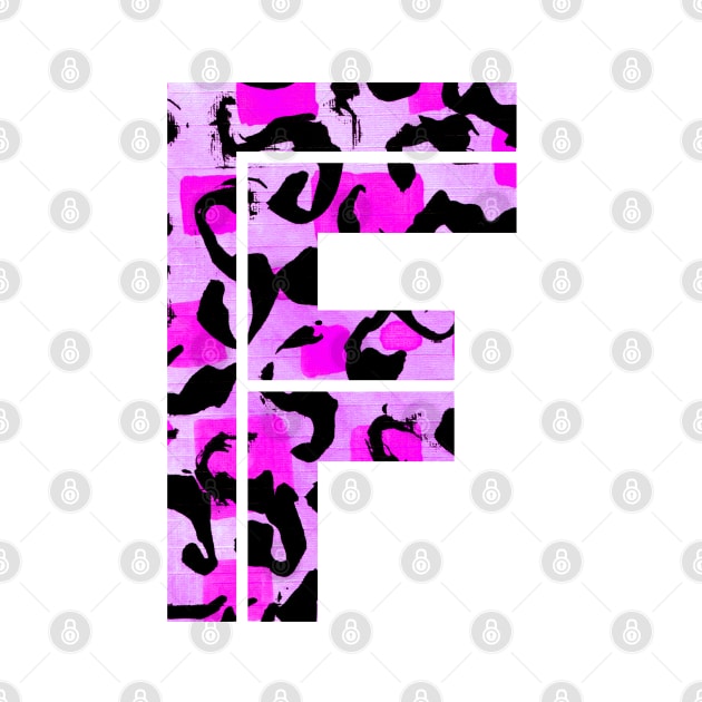 Abstract Letter F Watercolour Leopard Print Alphabet by Squeeb Creative