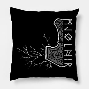 The hammer of Thor with lightning - Mjolnir Pillow