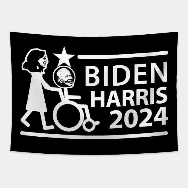 Biden Harris Humor 2024 White Tapestry by cartogram