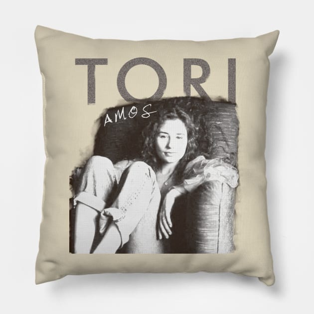 Tori Amos grey style Pillow by sanantaretro