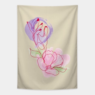 Female hand and flower Tapestry