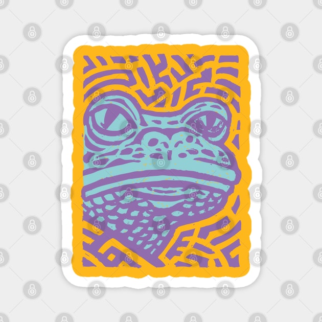 Psychedelic Frog | Trippy Amazonian Amphibian Magnet by TuncGK