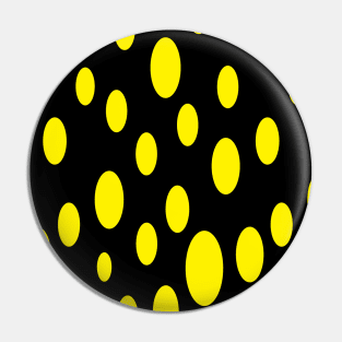 Trendy Black and Yellow polka dots design Pin