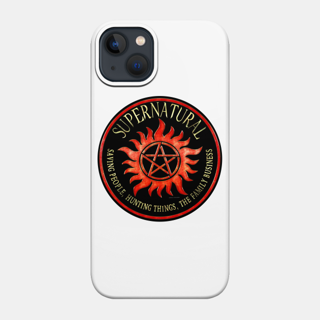 Supernatural Saving People Hunting Things The Family Business Ring Patch Red Rust2 - Demon - Phone Case