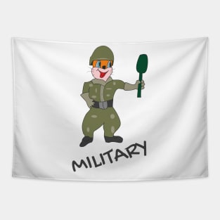 Cat military Tapestry