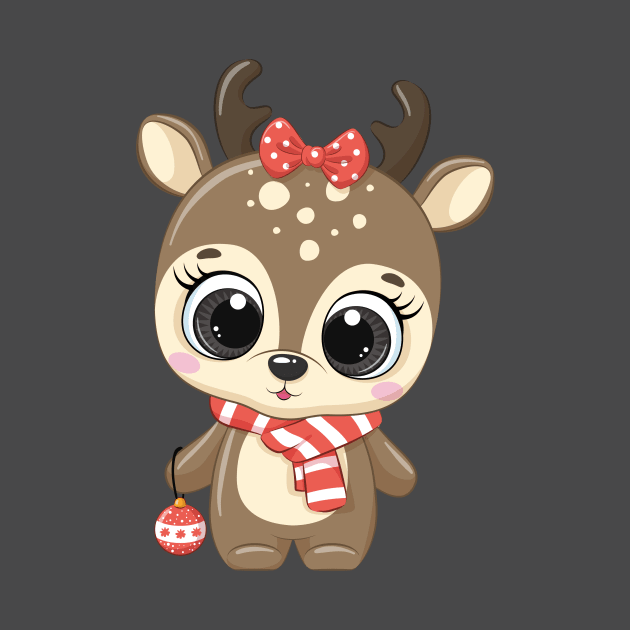 Cute reindeer for new year and christmas by kameleon