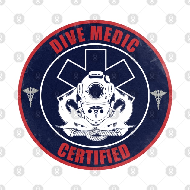 Dive Medic Certified (Small logo - Distressed) by TCP