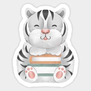 exotic baby white tiger cub print Sticker for Sale by dcrc