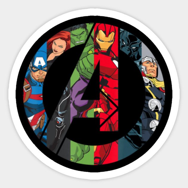 Marvel Avengers A Logo Marvel Avenger Sticker Teepublic